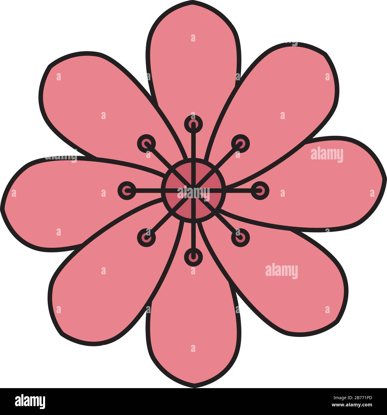 cute flower pink color isolated icon Stock Vector Image & Art - Alamy