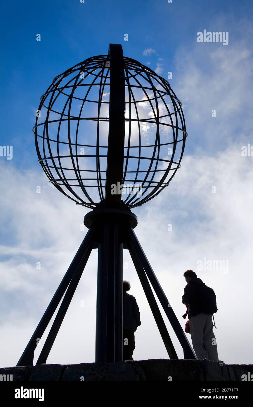 The Globe Monument At North Cape Honningsvag Port Mageroya Island Finnmark Region Arctic Ocean Norway Scandinavia Stock Photo Alamy