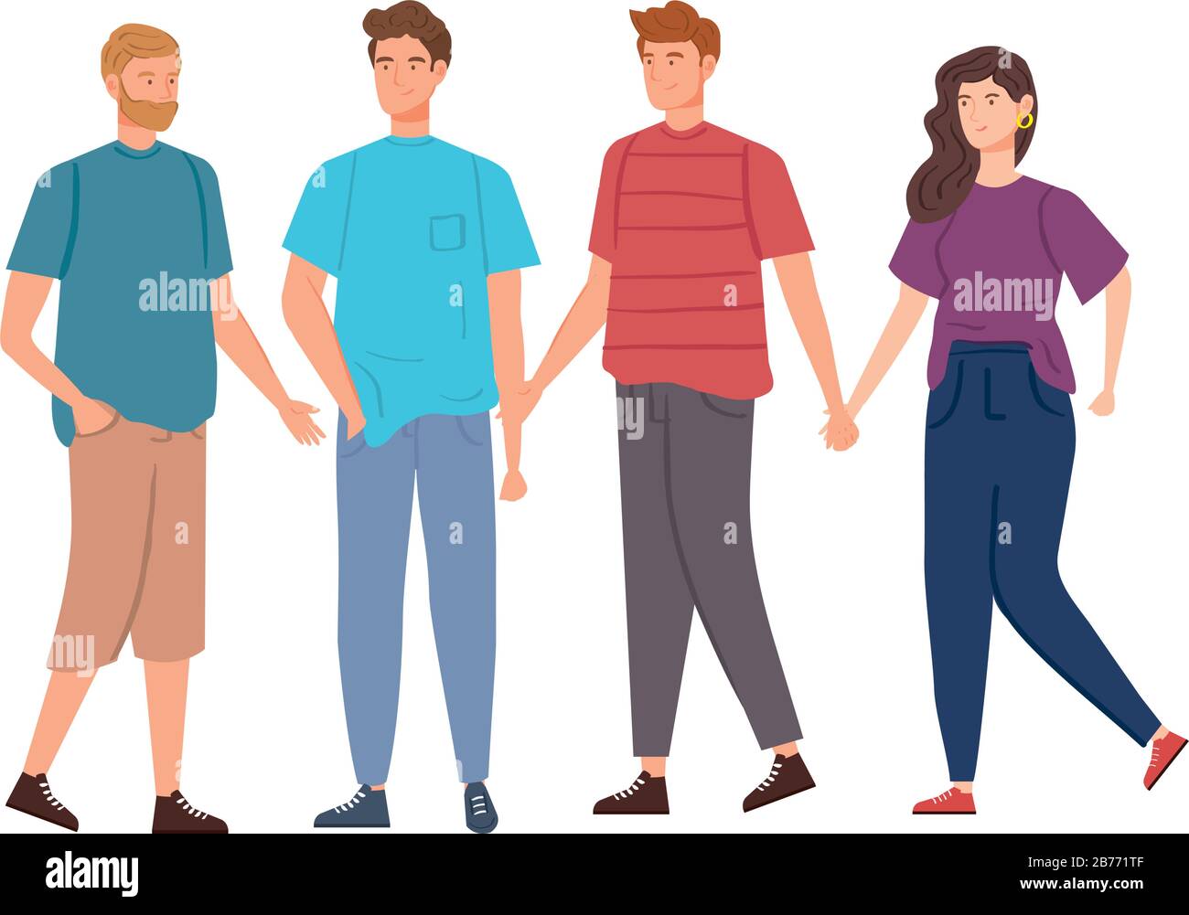 group of young people avatar characters Stock Vector Image & Art - Alamy