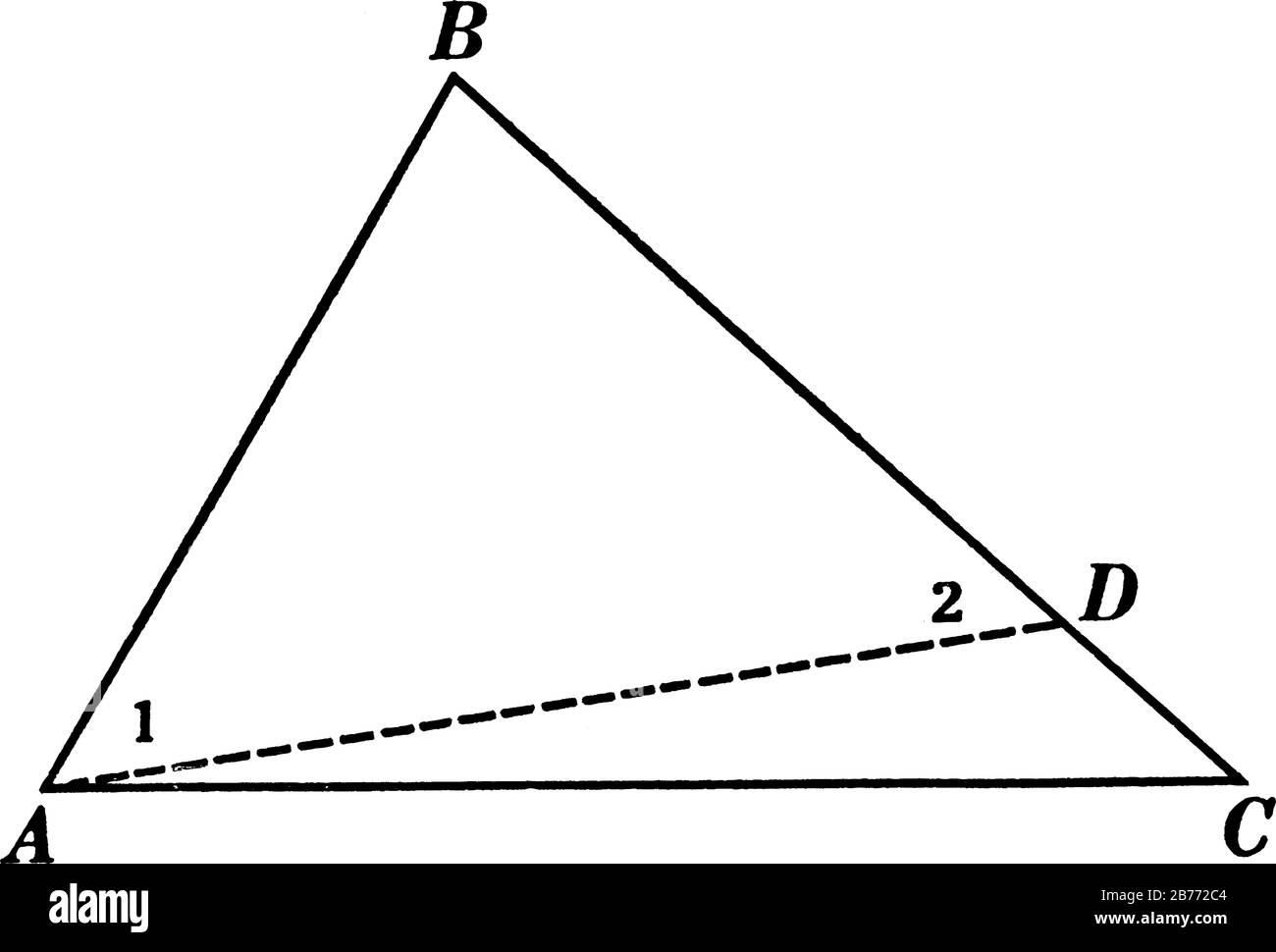 Illustration to prove, if two sides of a triangle are unequal, the