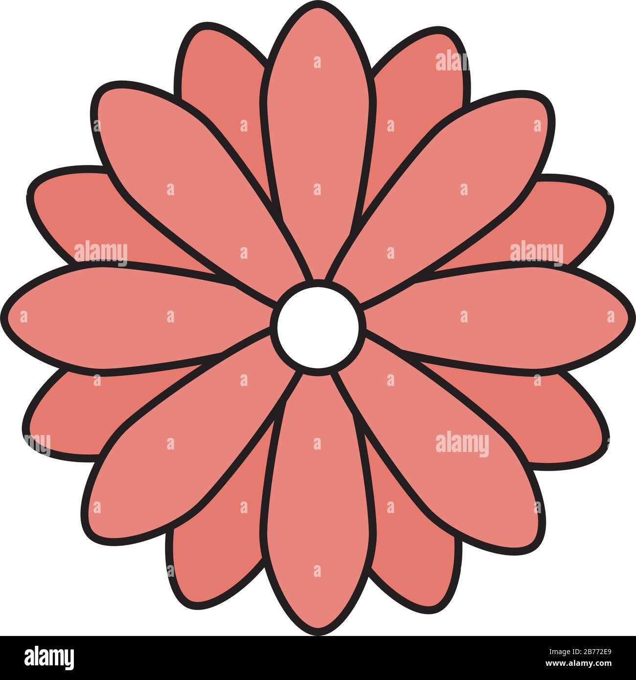 cute flower pink color isolated icon Stock Vector Image & Art - Alamy