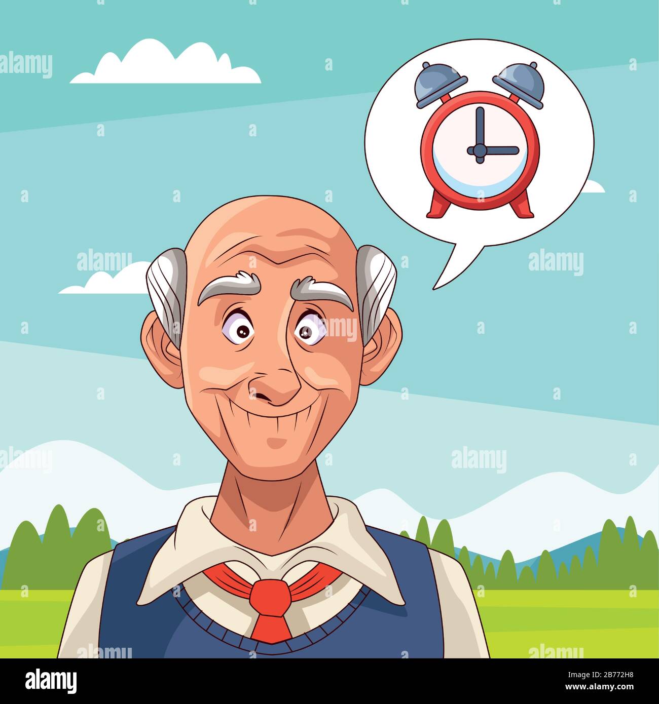 old man patient of alzheimer disease with alarm clock Stock Vector Image & Art Alamy