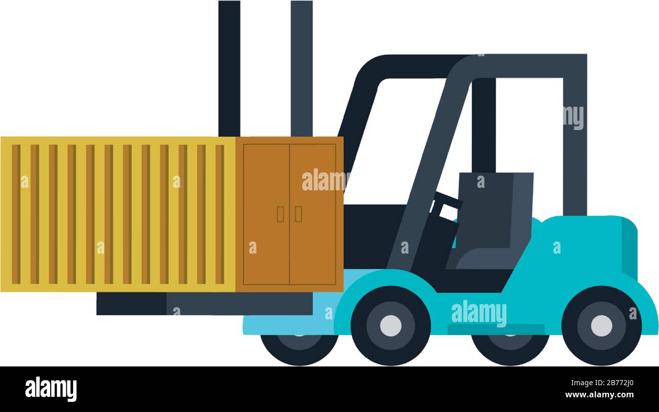 container metal in forklift isolated icon Stock Vector Image & Art - Alamy