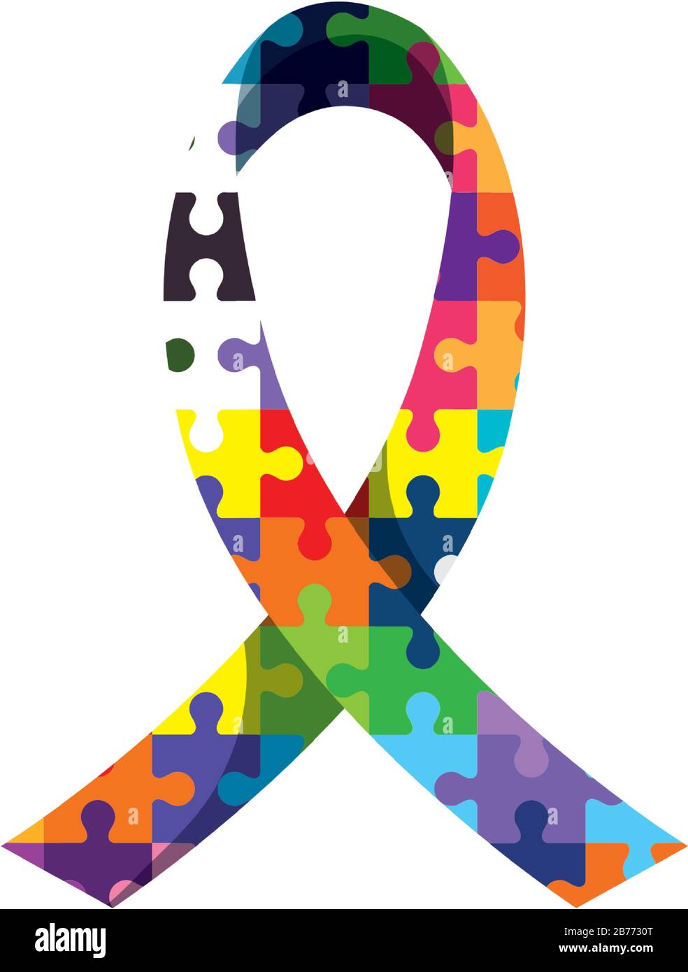 ribbon of puzzle pieces icon Stock Vector Image & Art - Alamy