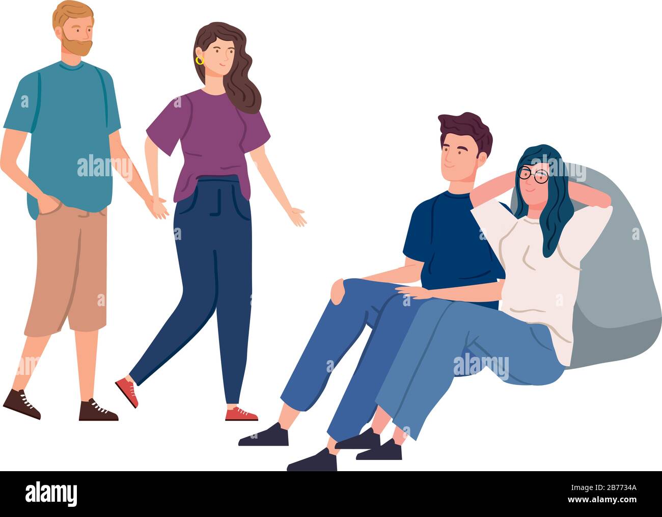 group of young people avatar characters Stock Vector Image & Art - Alamy