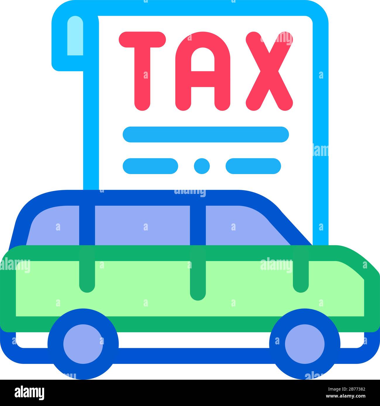 Car Tax Receipt Icon Vector Outline Illustration Stock Vector Image