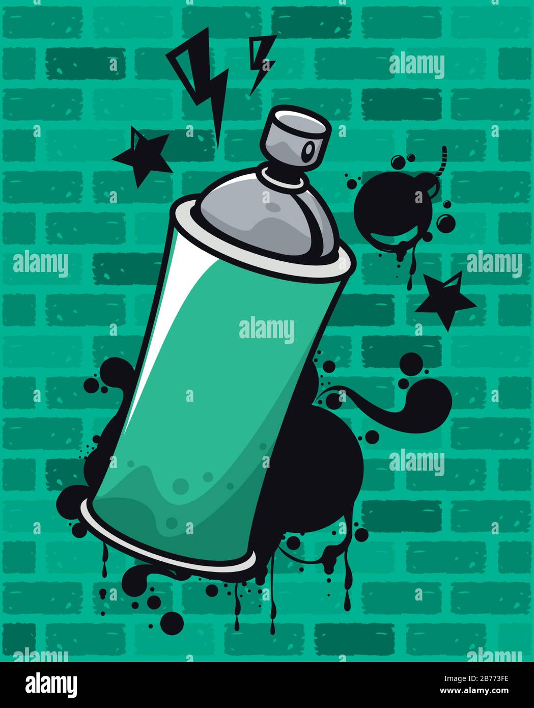 graffiti urban style poster with paint spray bottle Stock Vector Image ...