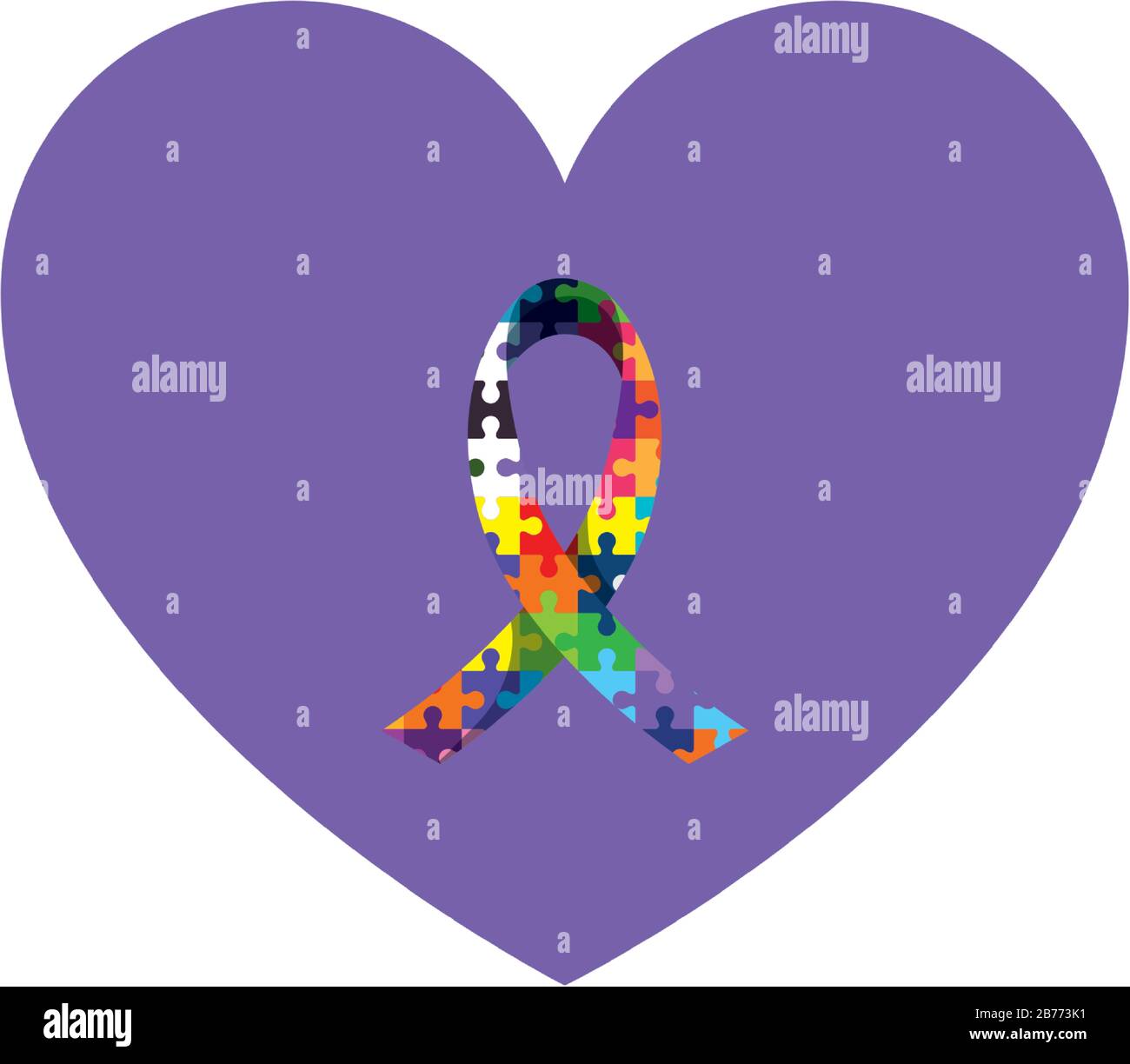 ribbon of puzzle pieces icon Stock Vector Image & Art - Alamy