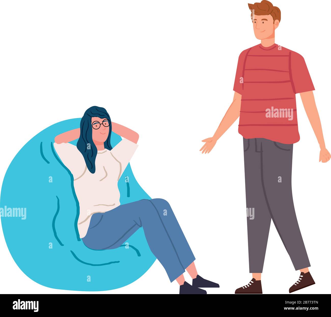 couple with pouf soft avatar characters Stock Vector Image & Art Alamy
