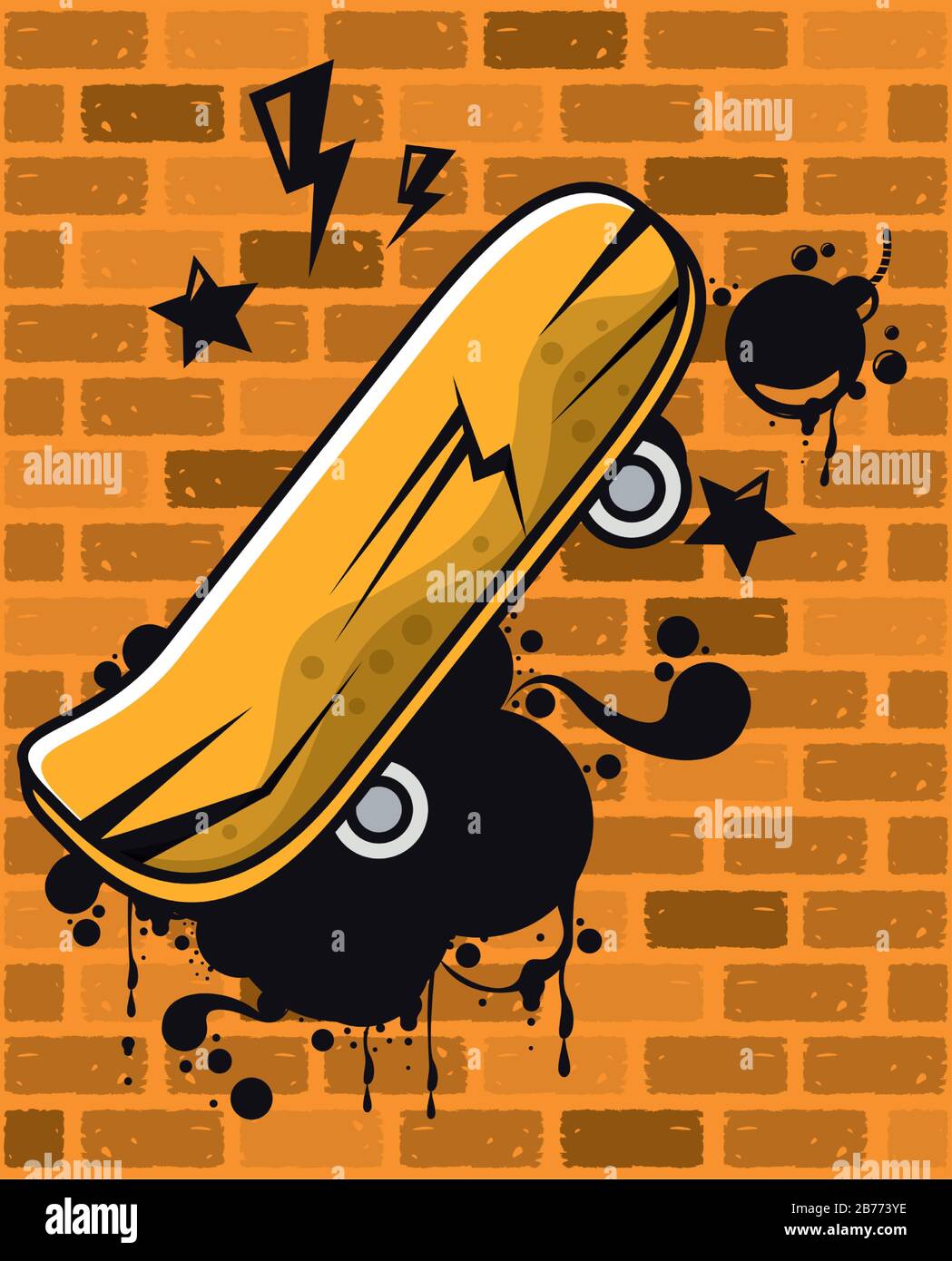graffiti urban style poster with skateboard Stock Vector Image & Art ...