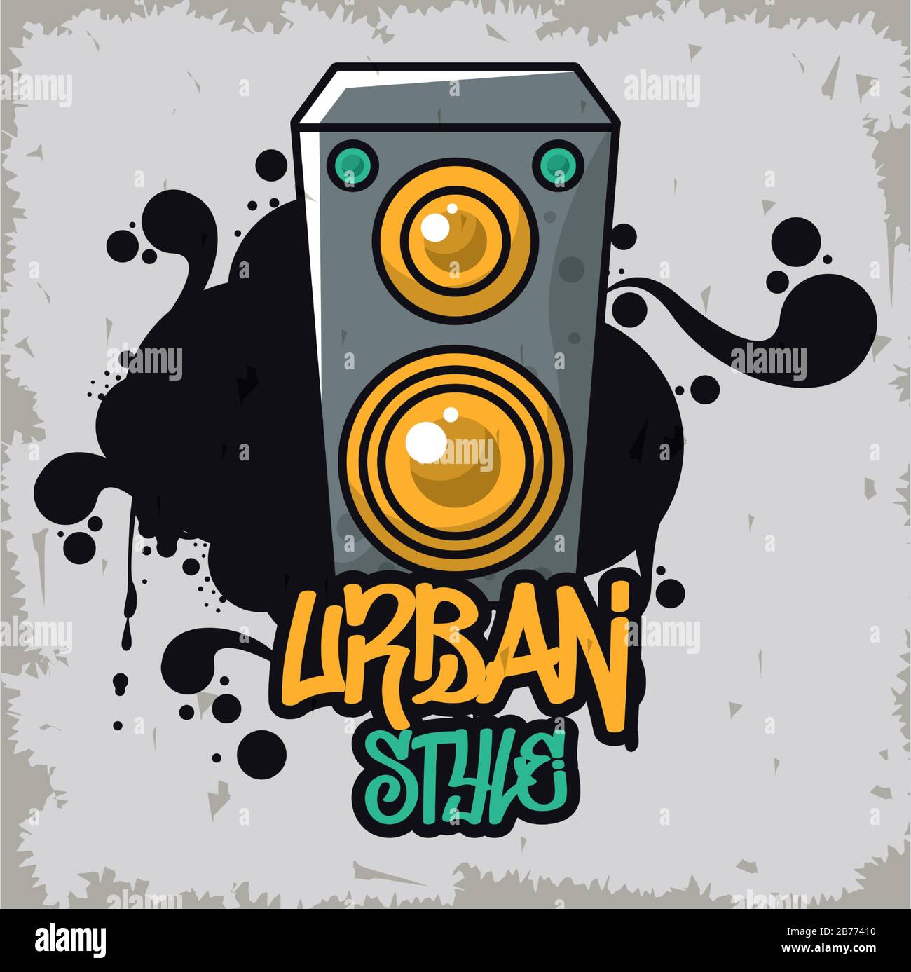 graffiti urban style poster with speaker Stock Vector Image & Art Alamy