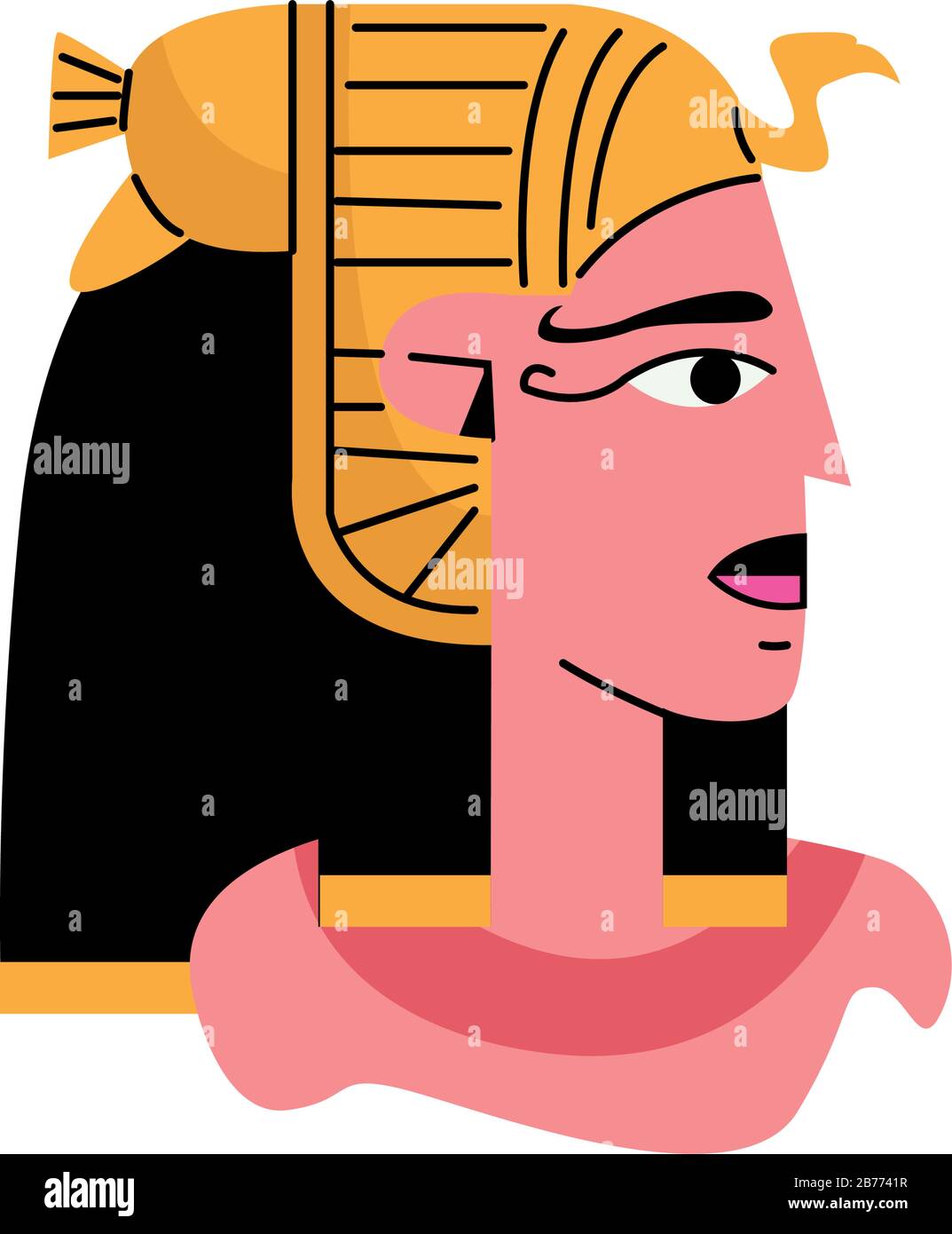 min Egyptian god character isolated icon Stock Vector