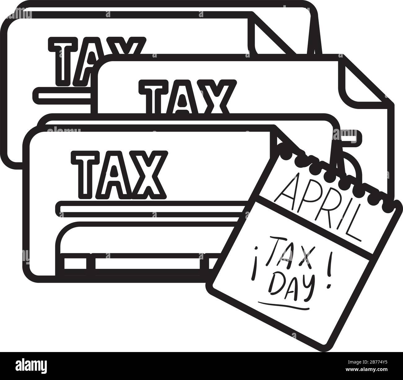 tax day calendar and documents vector design Stock Vector Image & Art