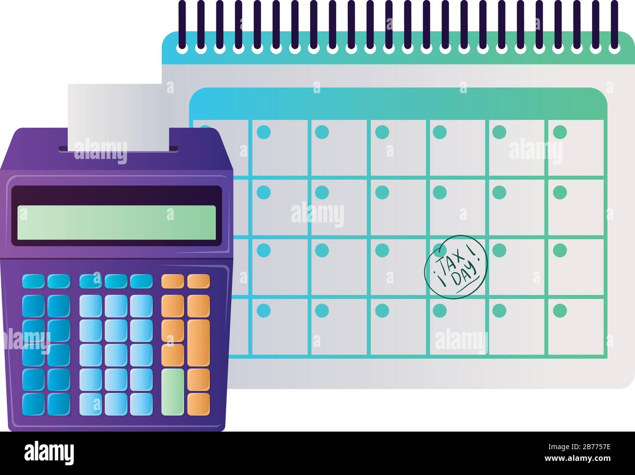 tax day calendar and calculator vector design Stock Vector Image & Art