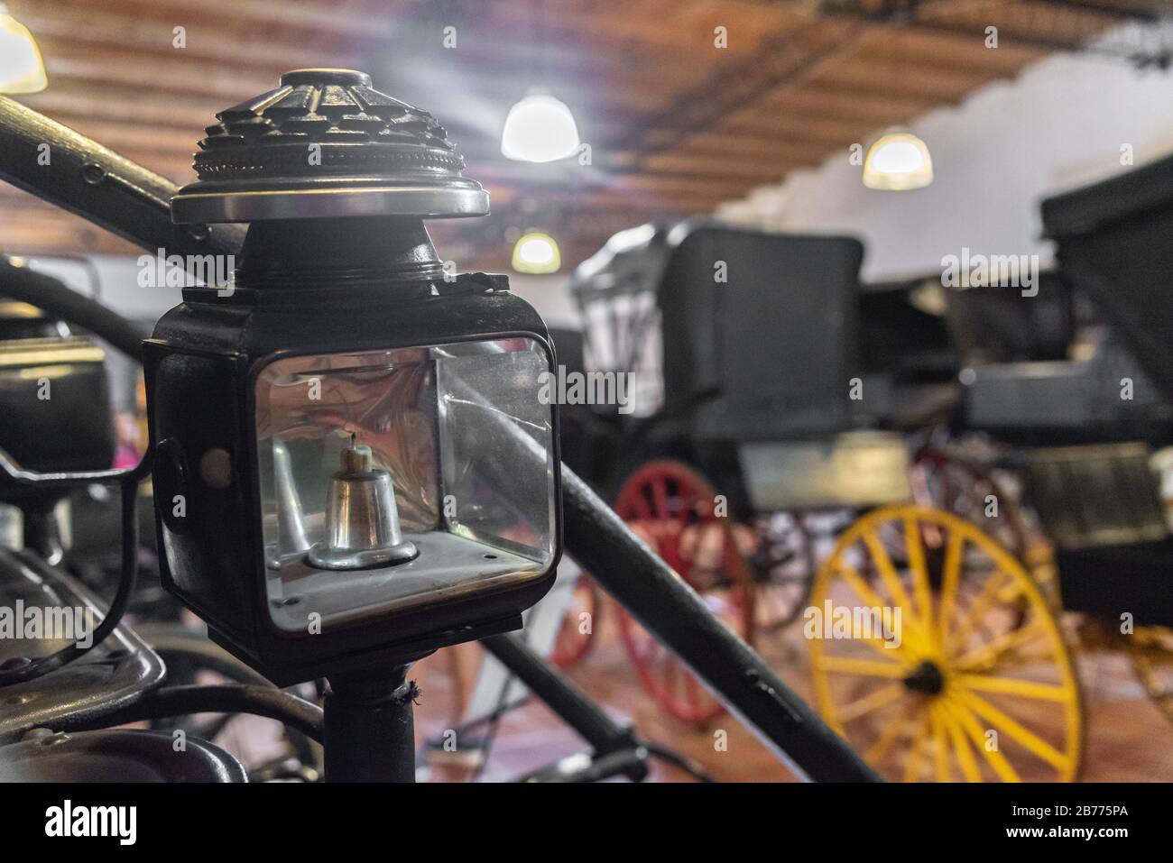 Old carriage oil lamp Stock Photo Alamy