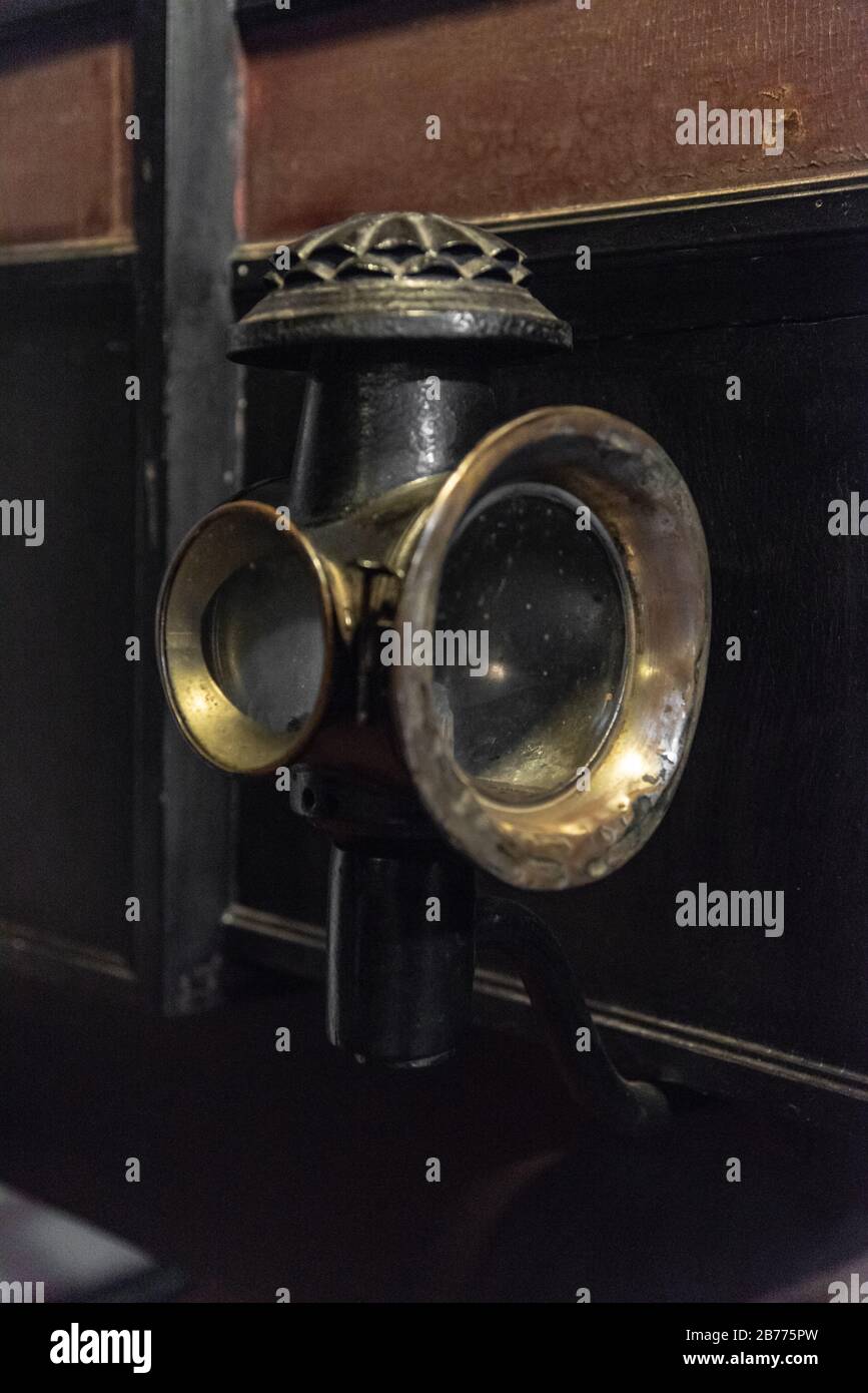 Old carriage oil lamp Stock Photo Alamy