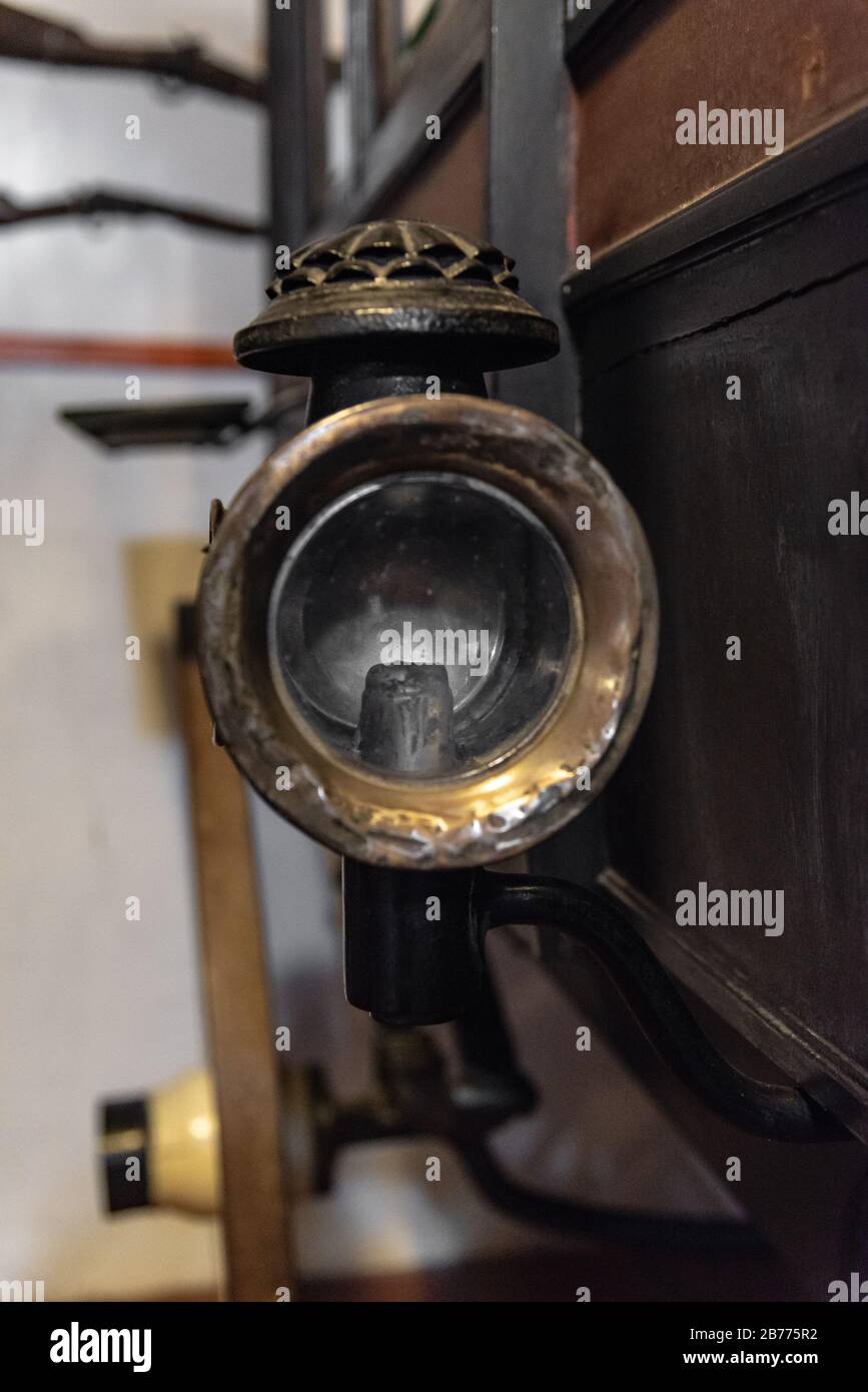 Old carriage oil lamp Stock Photo Alamy