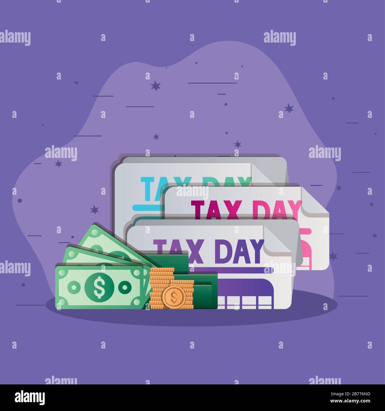 tax documents bills and coins vector design Stock Vector Image & Art ...