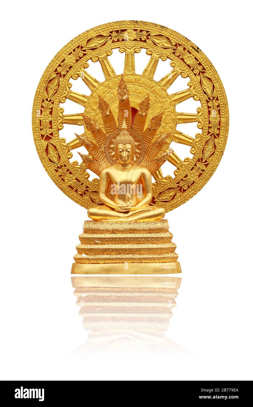 Buddha statue isolated on black background.This had clipping path. Stock Photo
