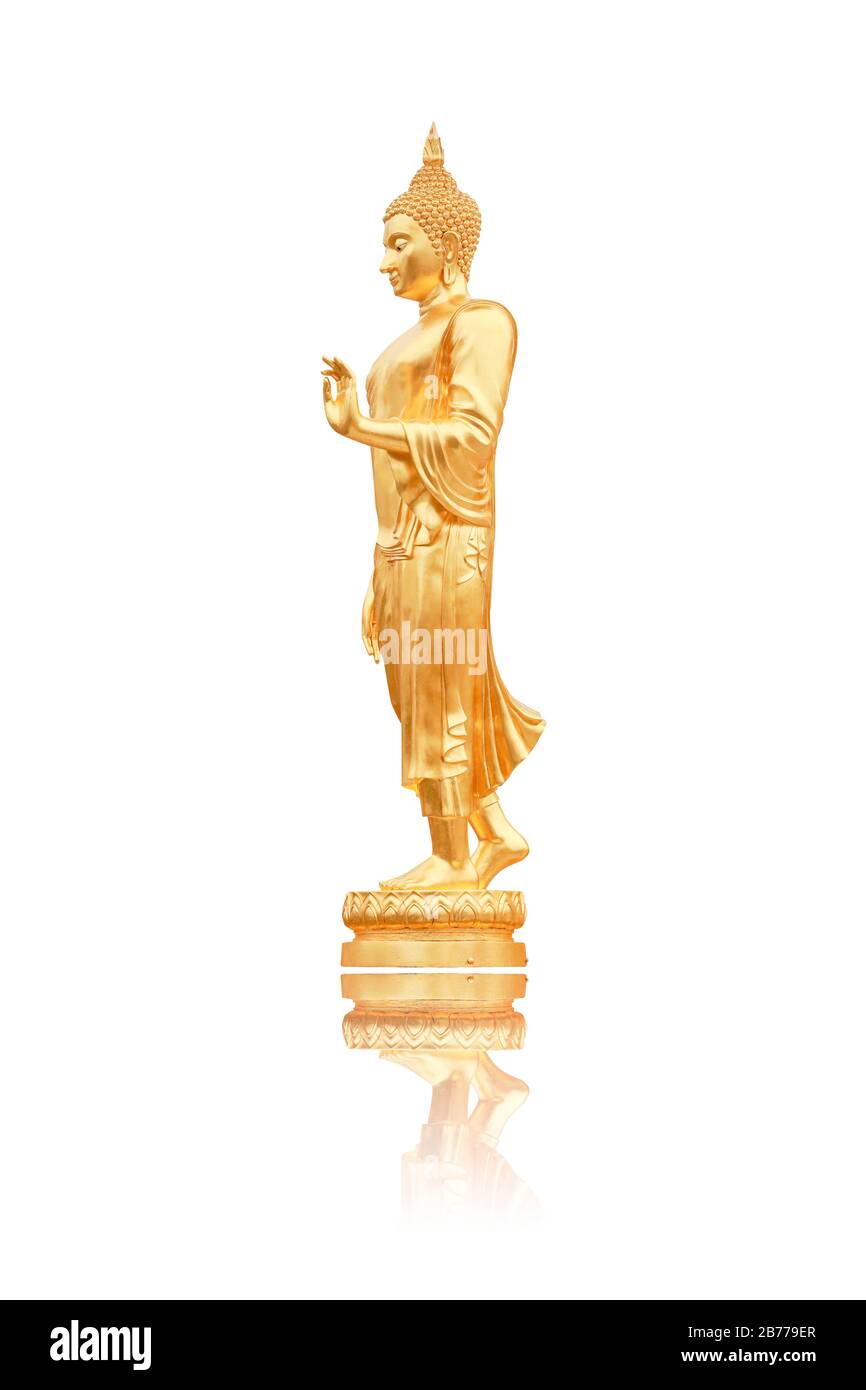 Buddha statue isolated on black background.This had clipping path. Stock Photo
