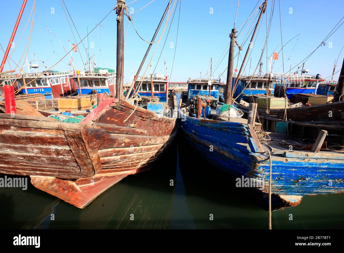 Fishing boats in the harbour Stock Photo - Alamy