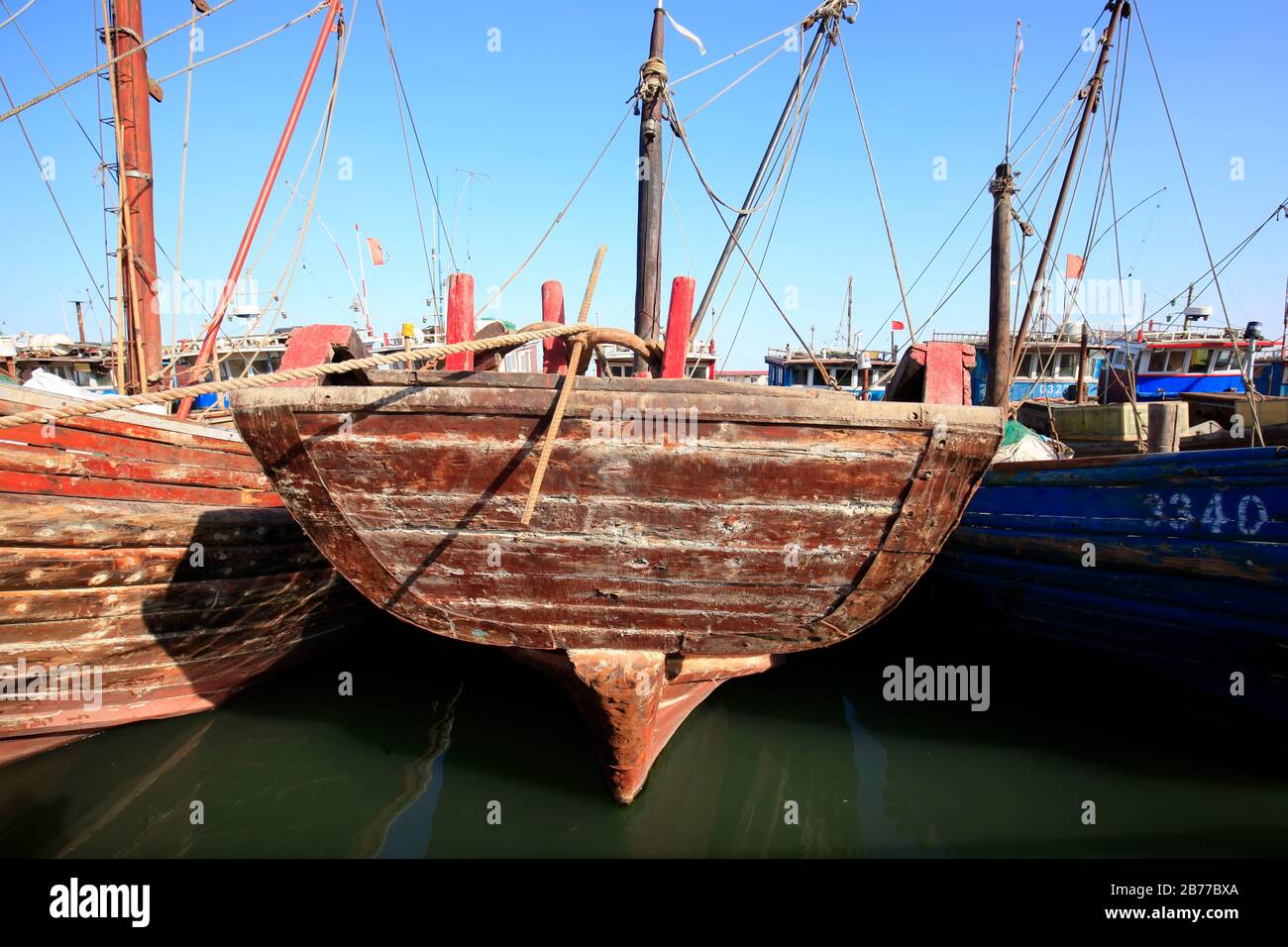 Fishing boats in the harbour Stock Photo - Alamy