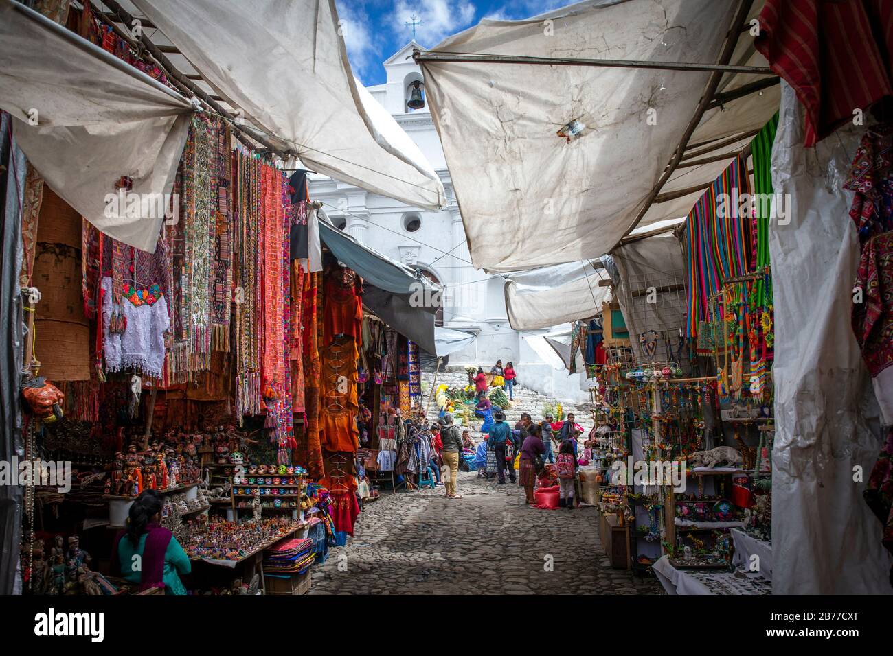 Chichicastenango, Guatemala, 27th February 2020: Old mayan market ...