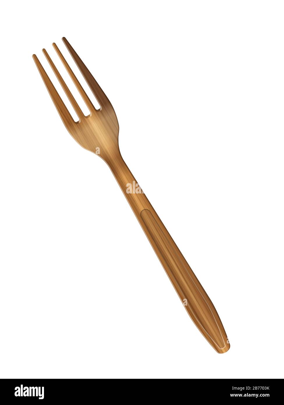 Wooden fork on a white background. Vector illustration Stock Photo - Alamy