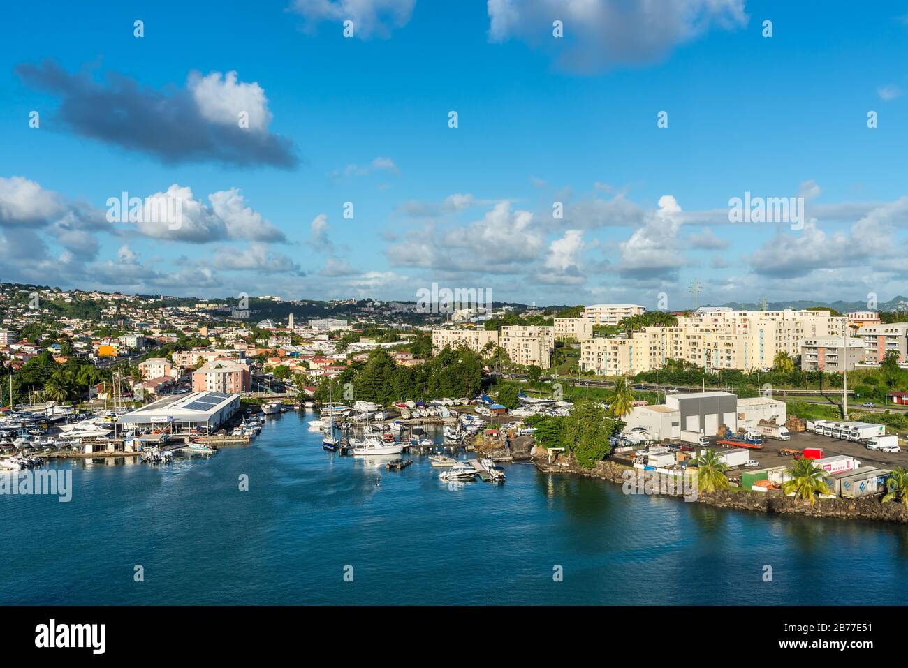 Fort-de-France, Martinique - December 21, 2018: Cityscape of Fort-de-France, Martinique, Lesser Antilles, West Indies, Caribbean. View from the cruise Stock Photo