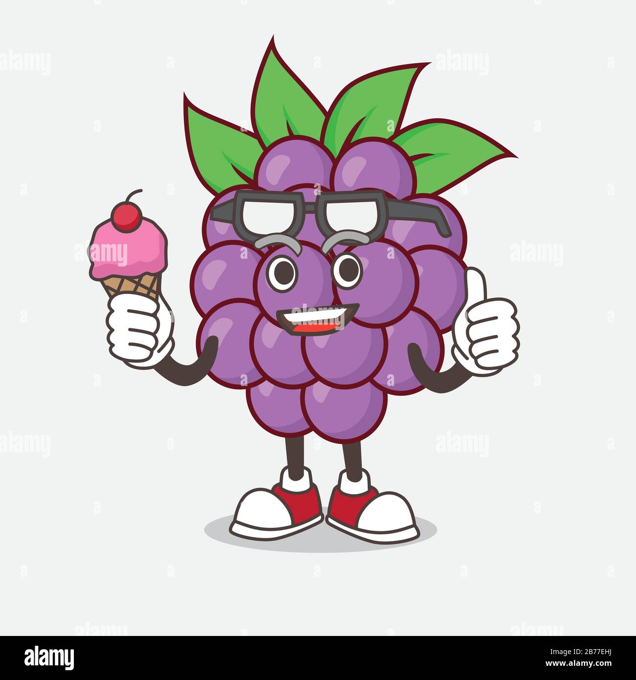 Boysenberries Mascot Character Vector Illustration Stock Vector Image