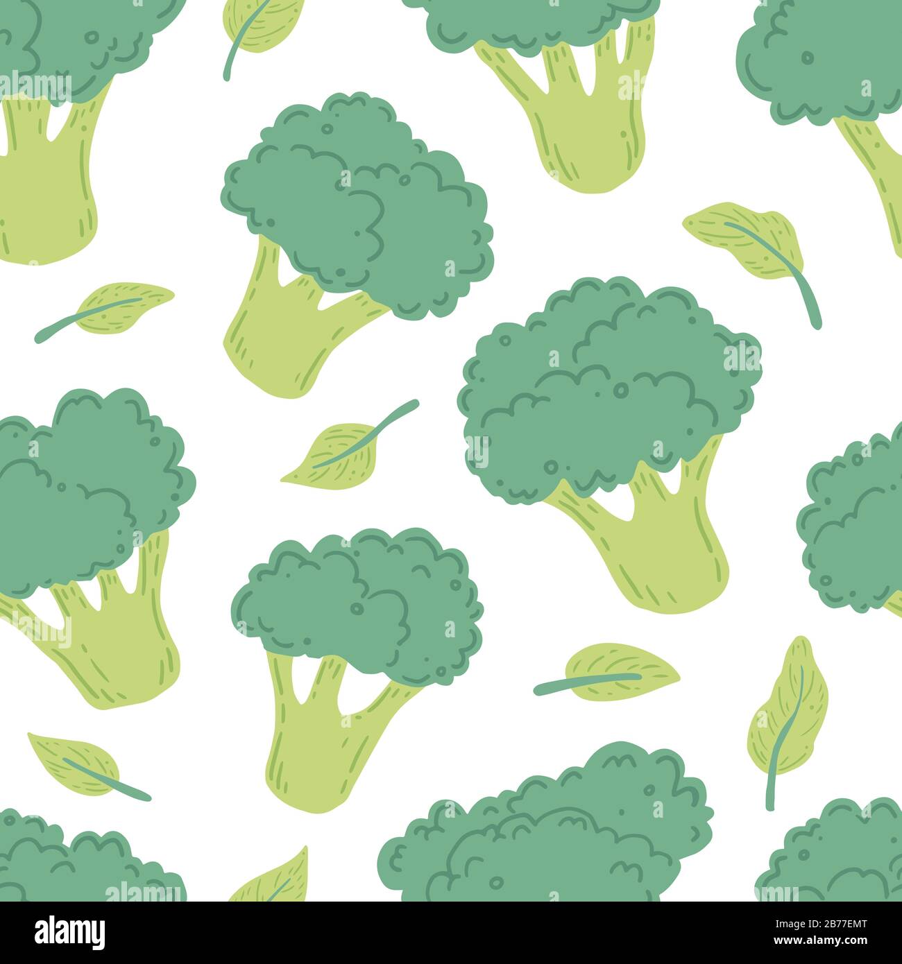 Broccoli pattern seamless. Vector illustration for background, print