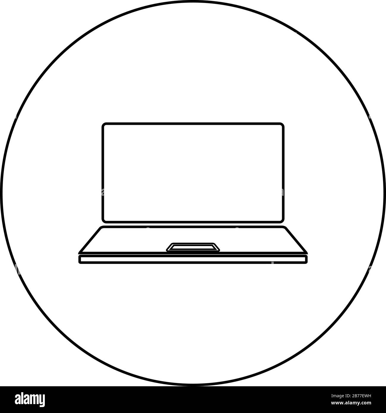 Laptop icon in circle round outline black color vector illustration flat  style simple image Stock Vector Image & Art - Alamy