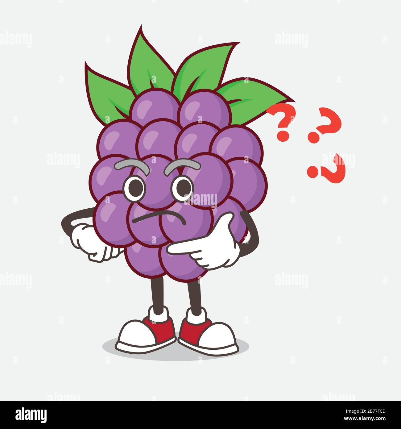 An illustration of Boysenberries Fruit cartoon mascot character vector
