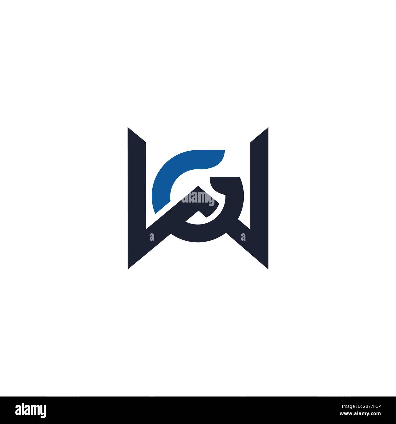 Initial letter wg or gw logo design template Stock Vector
