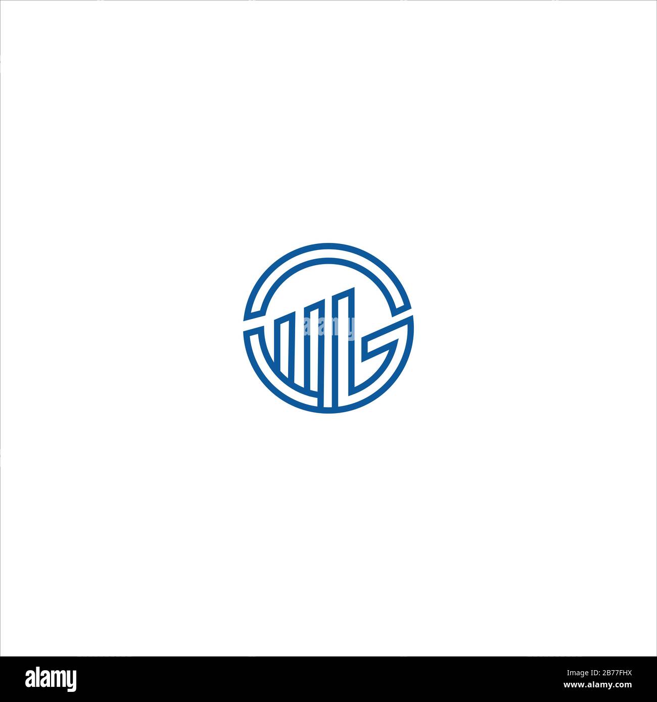 Initial letter wg or gw logo design template Stock Vector