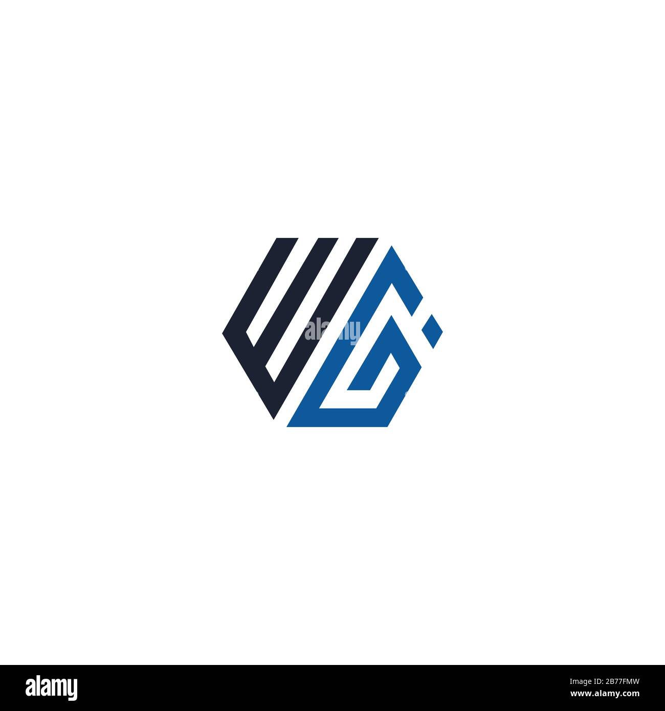 Initial letter wg or gw logo design template Stock Vector Image & Art ...