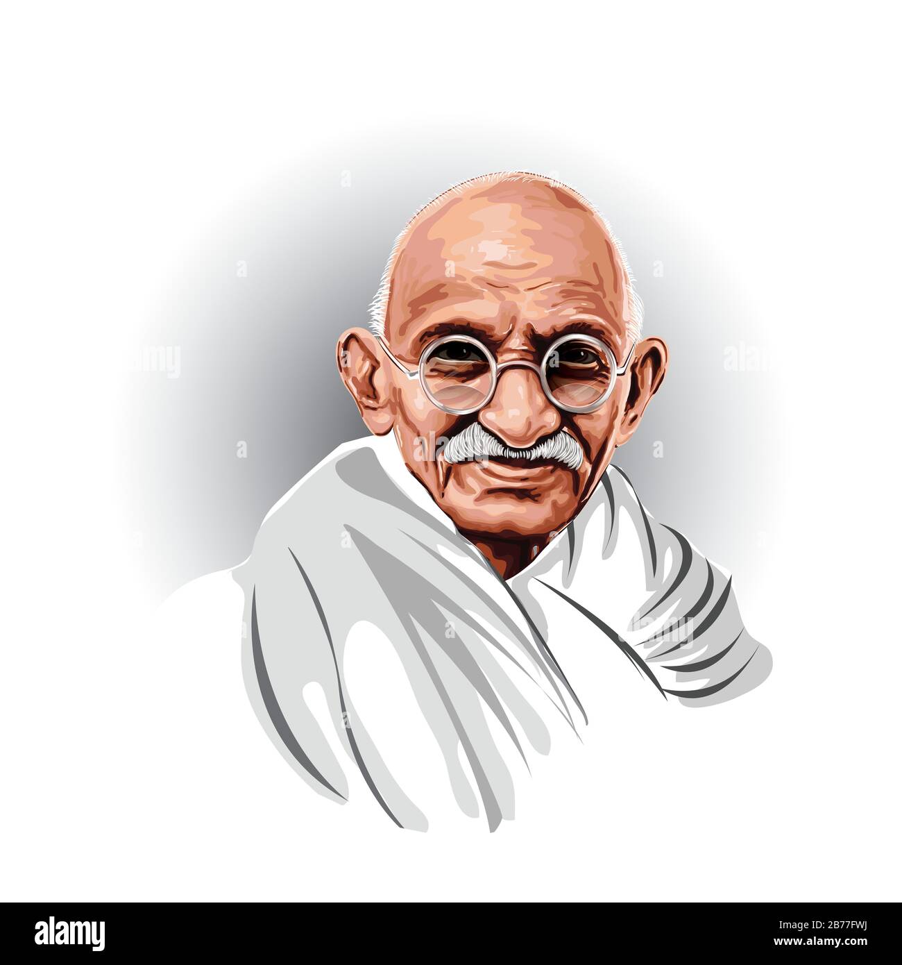 Vector portrait of Mahatma Gandhi. Stock Vector