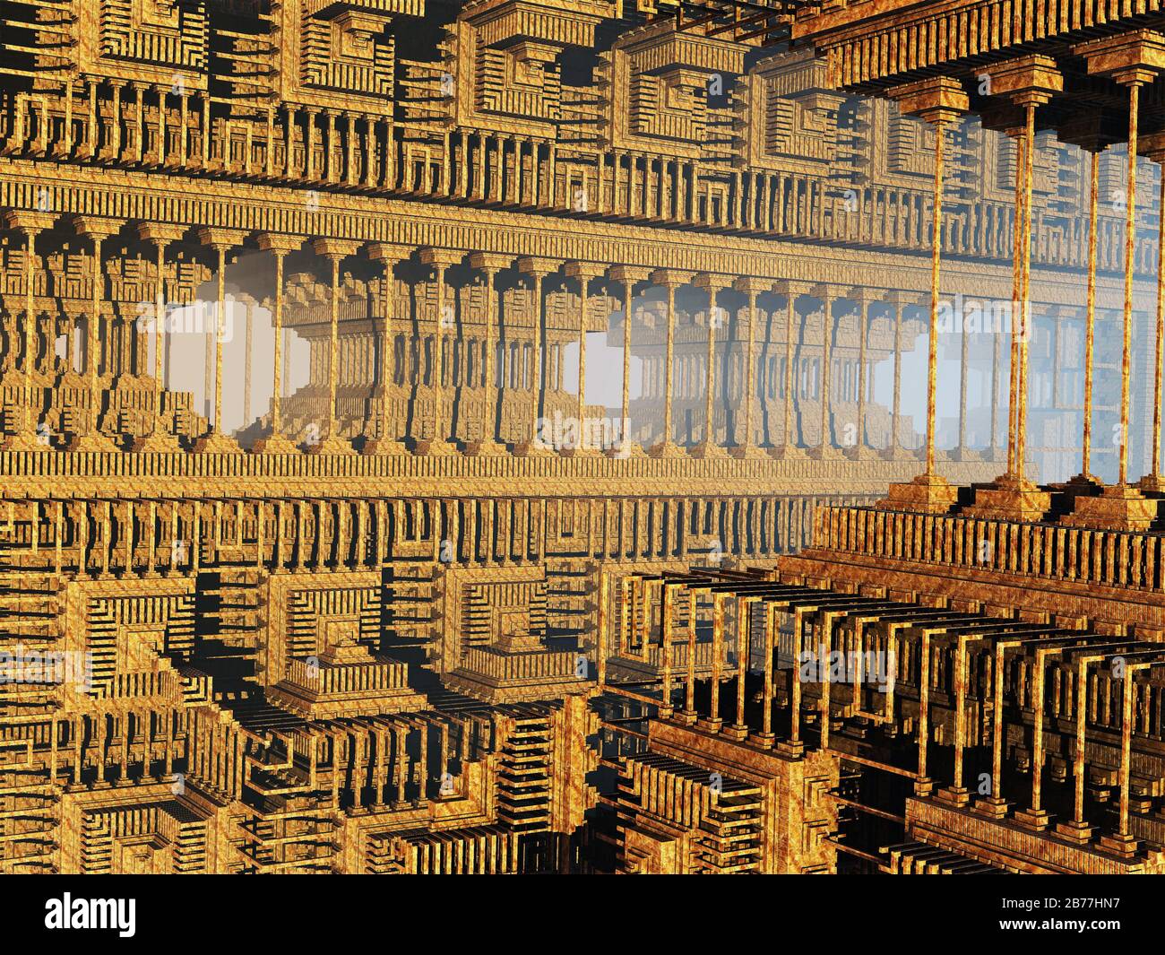 Computer rendered virtual scenery for art and entertainment Stock Photo