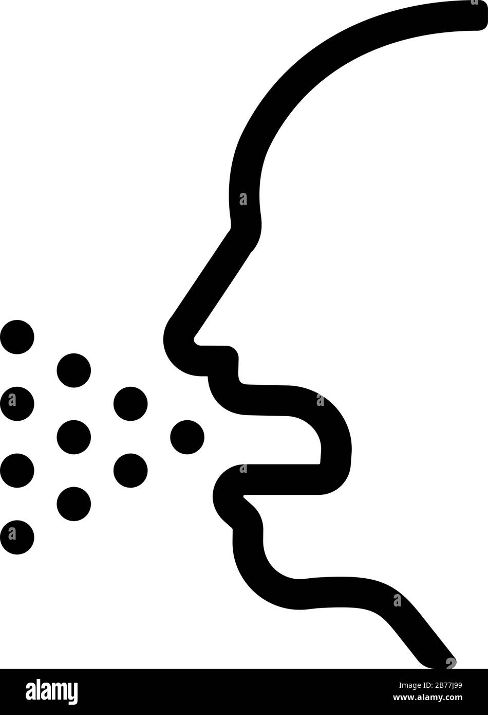 Sneeze , cough , Droplet transmission vector icon illustration ( orona virus / covid19 / flu