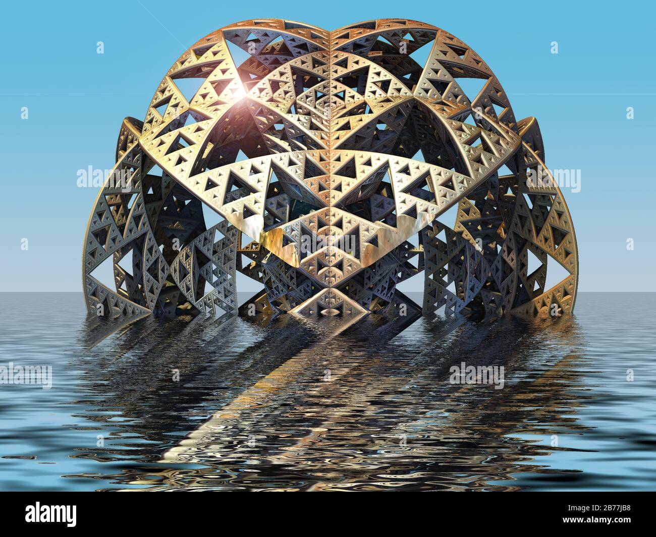 Computer rendered virtual scenery for art and entertainment Stock Photo