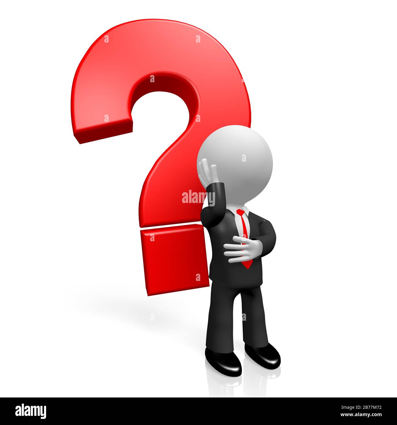 3D businessman, question mark Stock Photo - Alamy