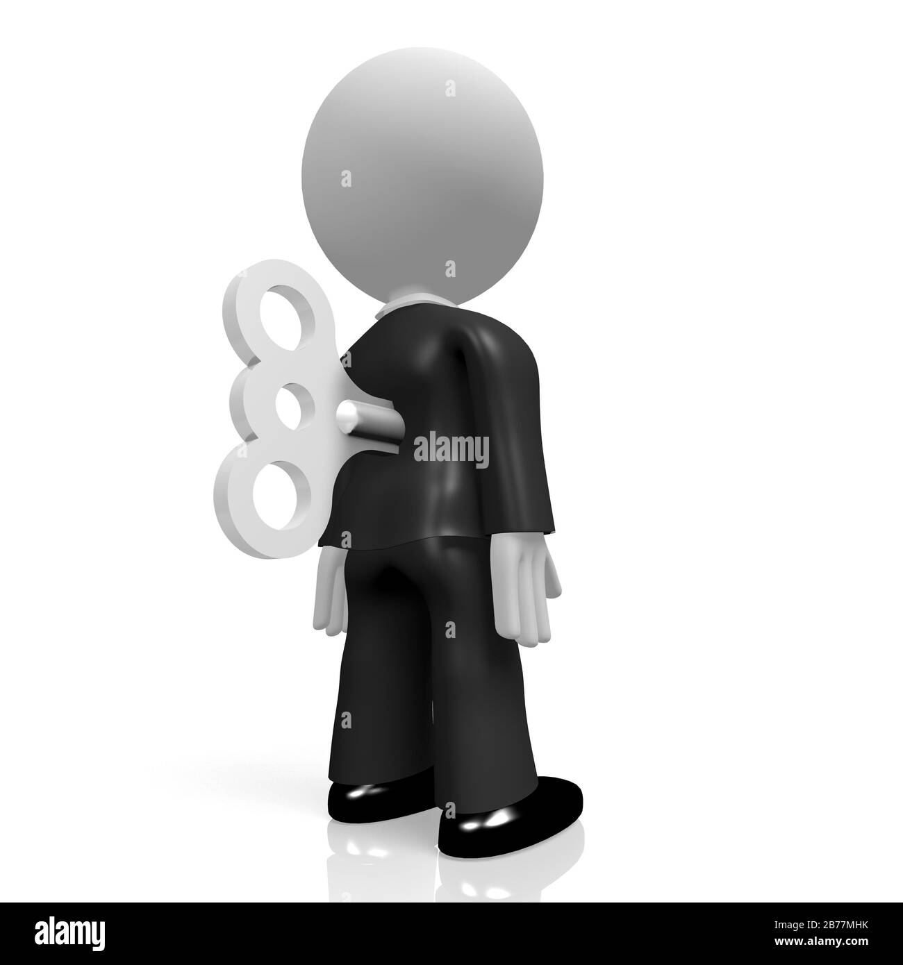 3D businessman, windup toy concept Stock Photo Alamy