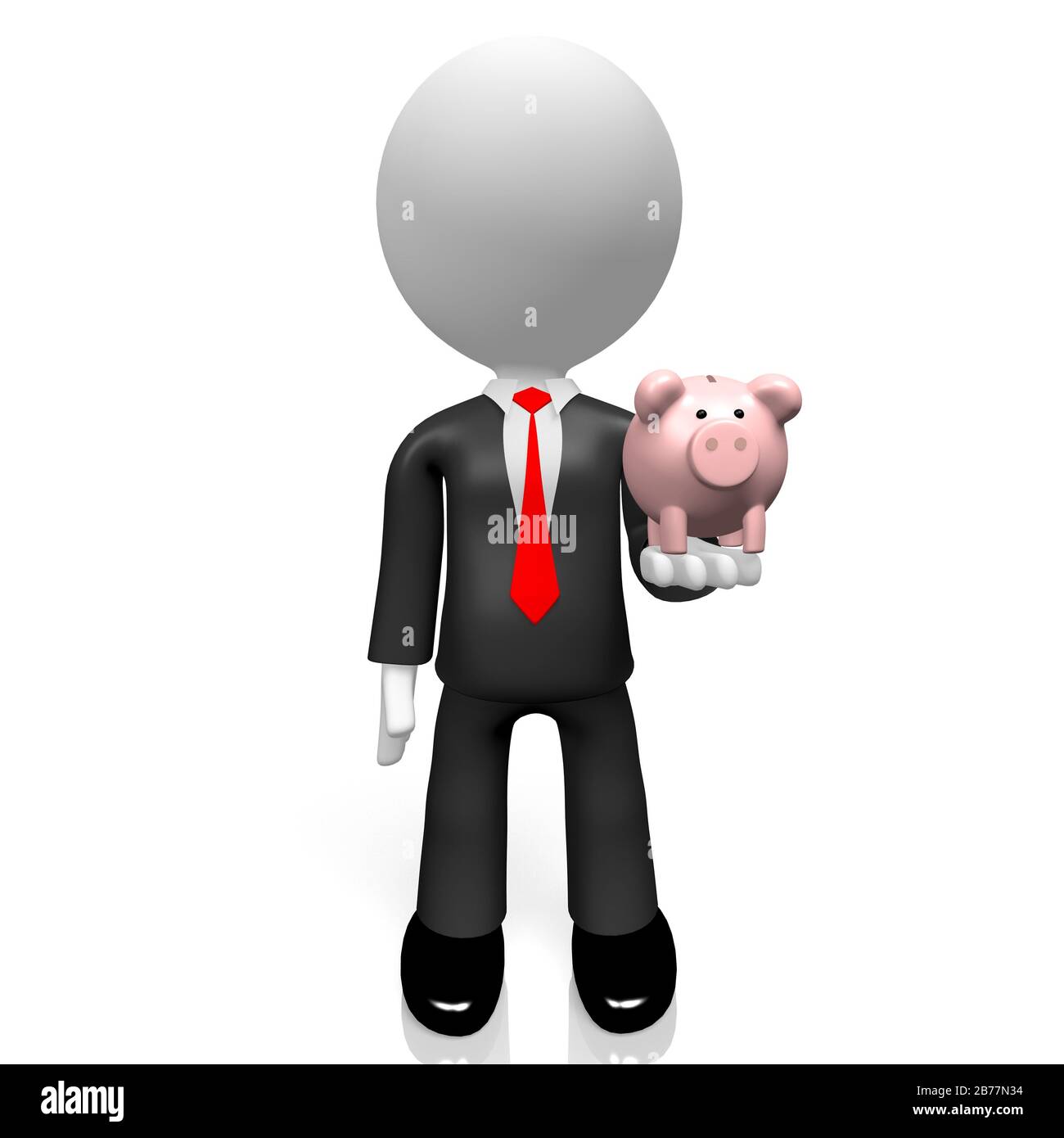 3D businessman holding piggy-bank Stock Photo - Alamy