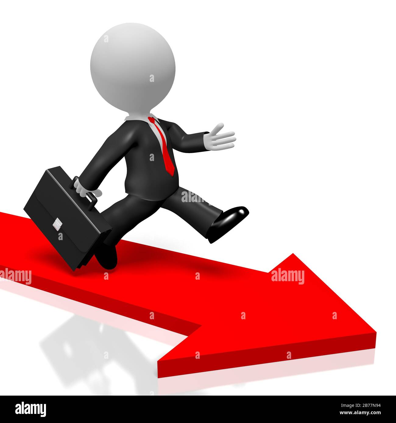 3D running businessman, arrow Stock Photo - Alamy