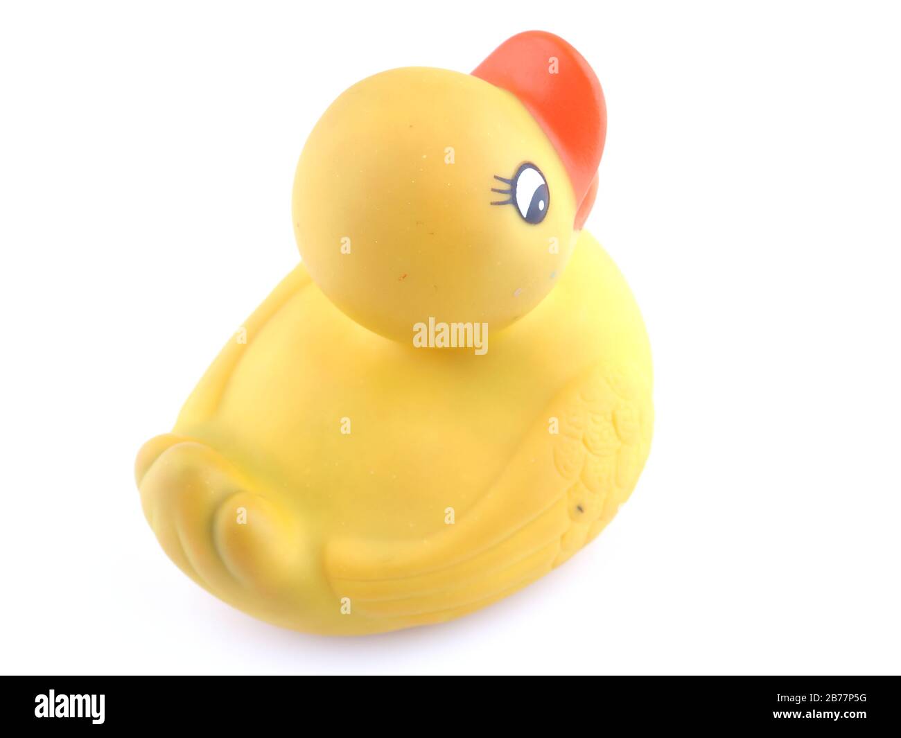 yellow rubber duck on a white background Stock Photo - Alamy