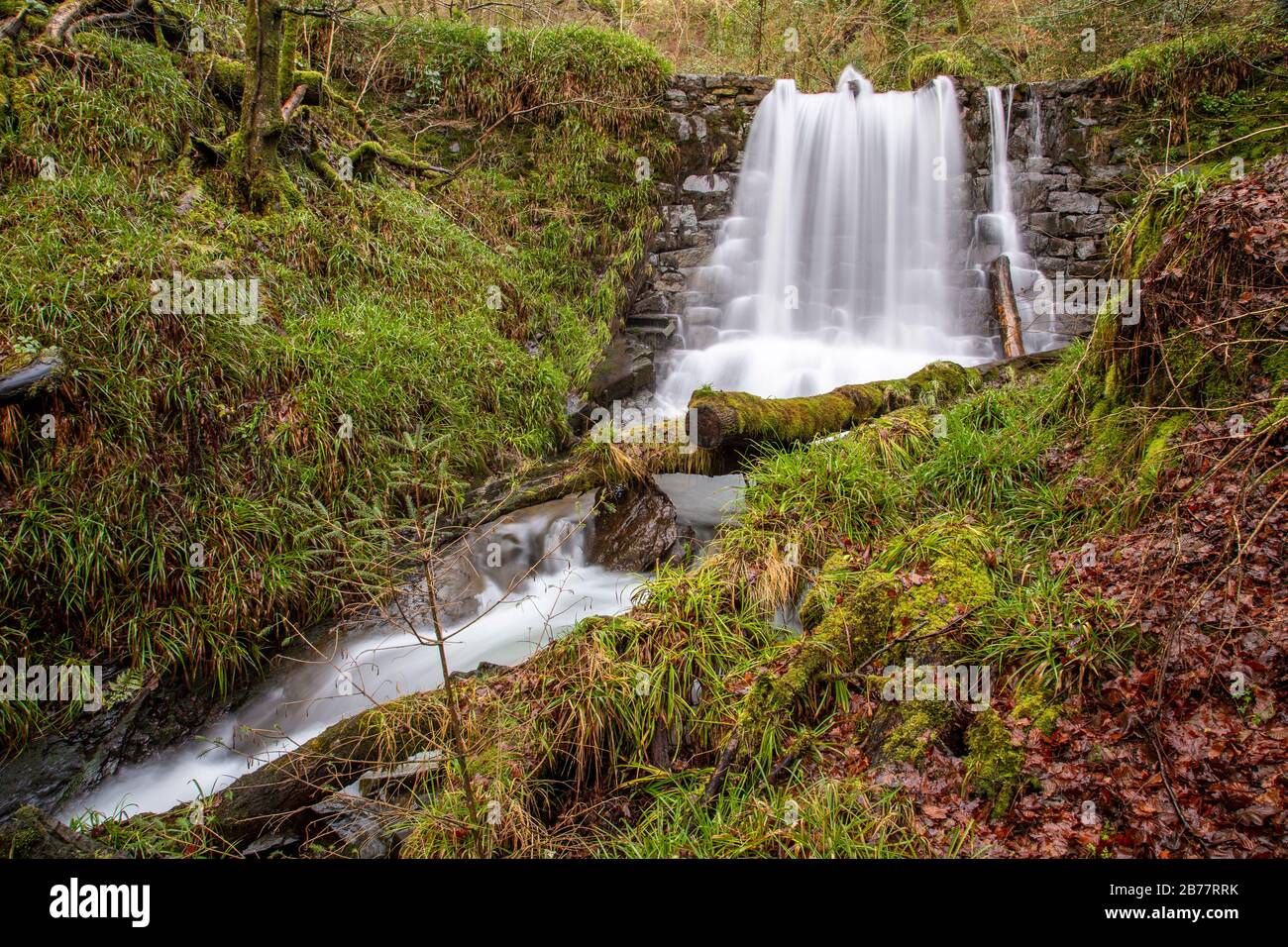 Grey Mare's Tail waterfall at Llanrwst, North Wales Stock Photo