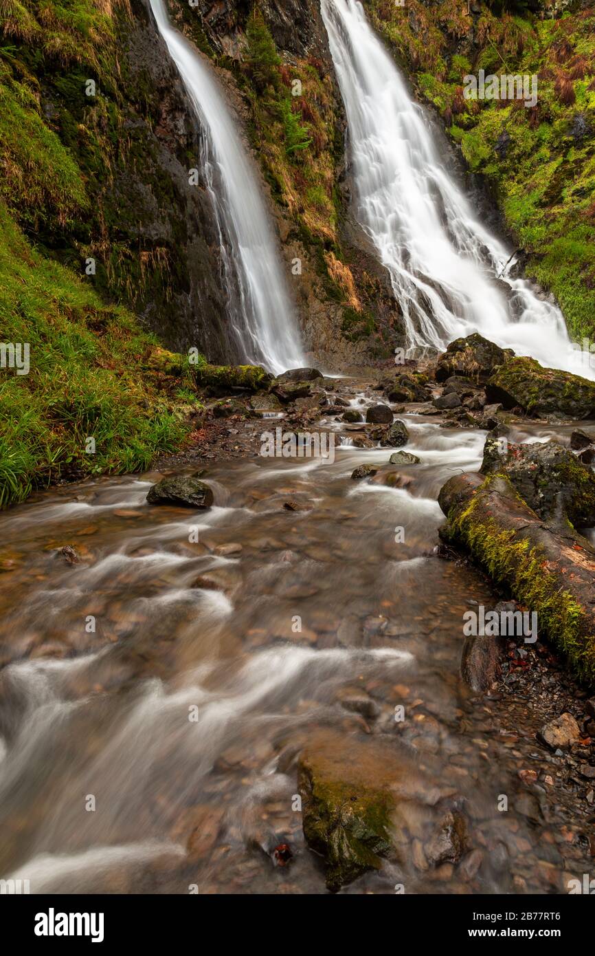 Grey Mare's Tail waterfall at Llanrwst, North Wales Stock Photo