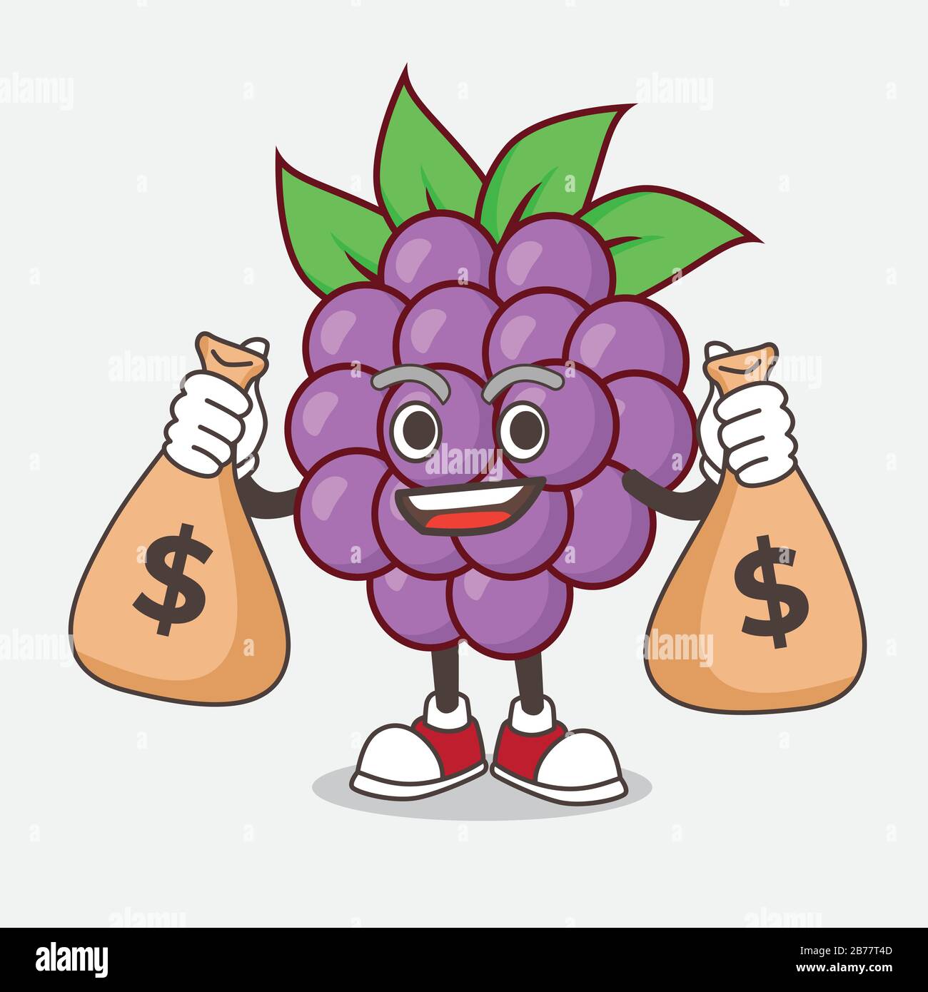 An illustration of Boysenberries Fruit cartoon mascot character vector