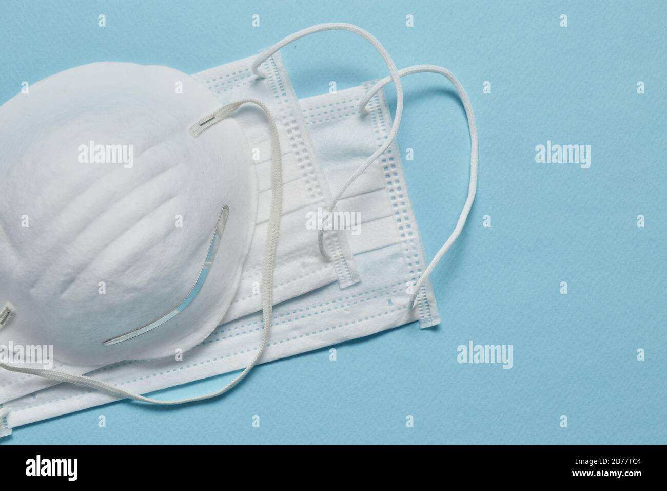 Disposable surgical face mask cover the mouth and nose. Healthcare and medical concept. Protect from Covid-19, Coronavirus, 2019-ncov, corona-virus. C Stock Photo