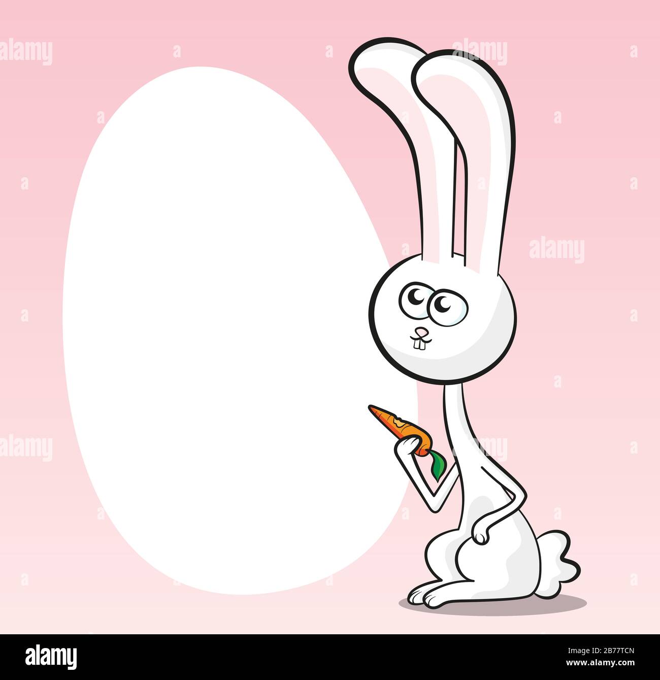 Easter Bunny on pink background Stock Vector